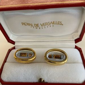 Royal De Versailles Jewellers 18k Gold MOP Cuff Links- New